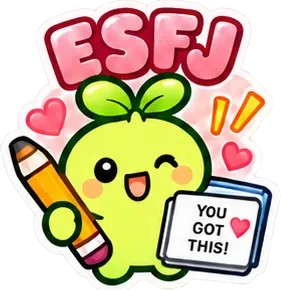ESFJ 간식 들고 오는 스터디 총무 잔디 캐릭터
